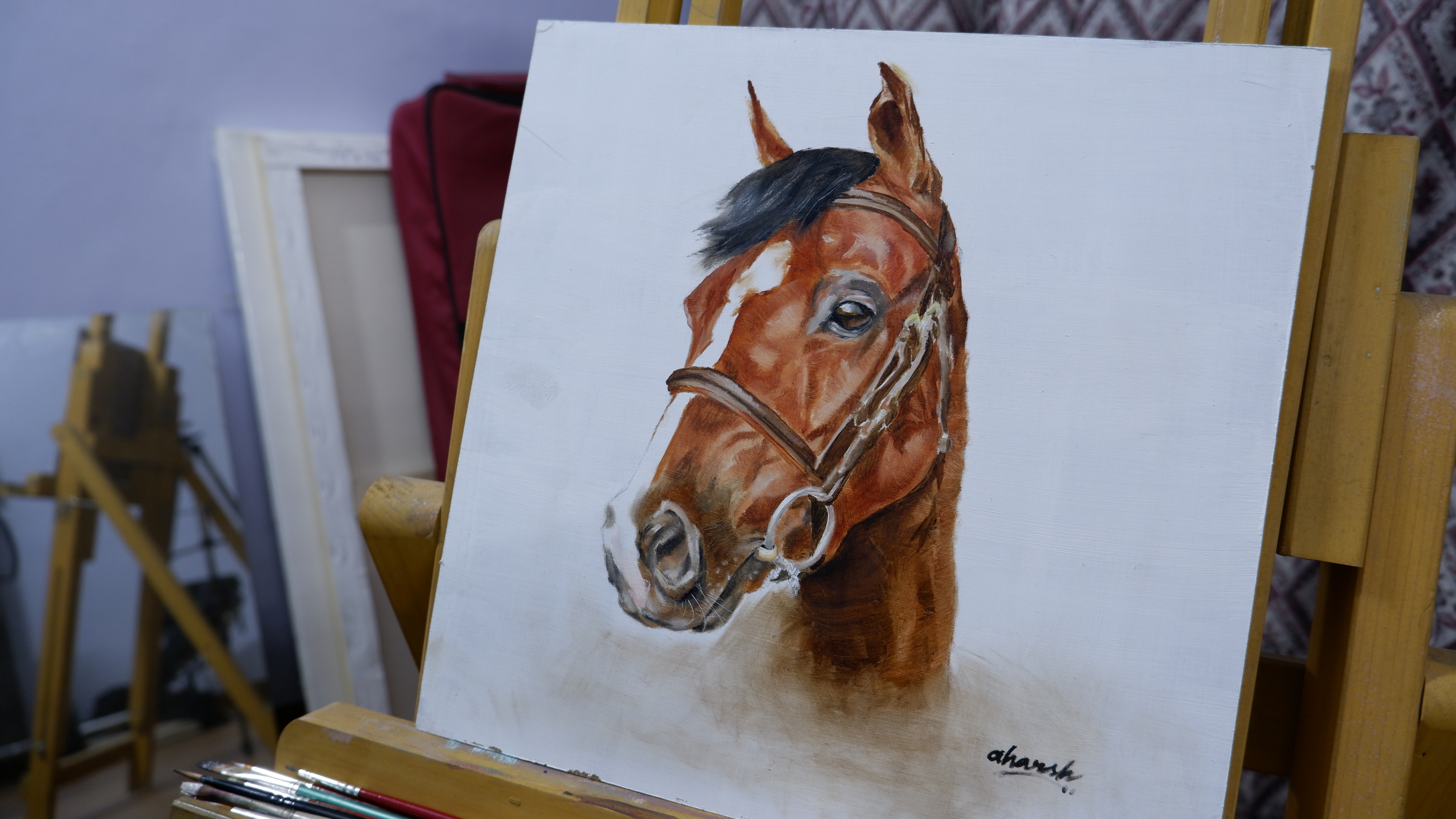 Le Petit Cheval — oil painting by Aharsh